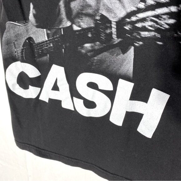 Cash Black White Johnny Cash Middle Finger Graphic Tee T Shirt S - Picture 6 of 12